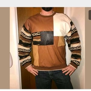 Vintage Vilanto Men's Bill Cosby Leather Sweater